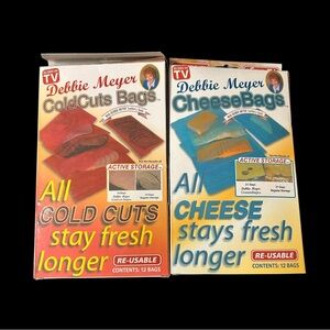 NEW Debbie Meyer Red COLD CUTS BAGS BLUE CHEESE BAGS HTF Reusable 12 in Each